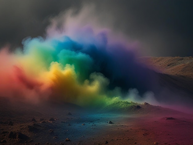 a rainbow colored cloud with the word rainbow on it