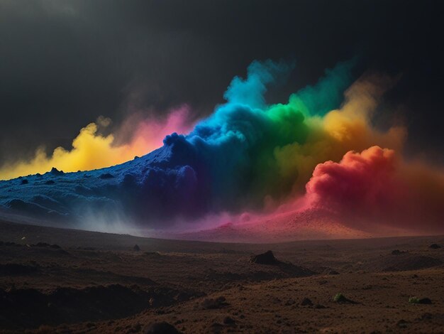 a rainbow colored cloud with the word rainbow on it