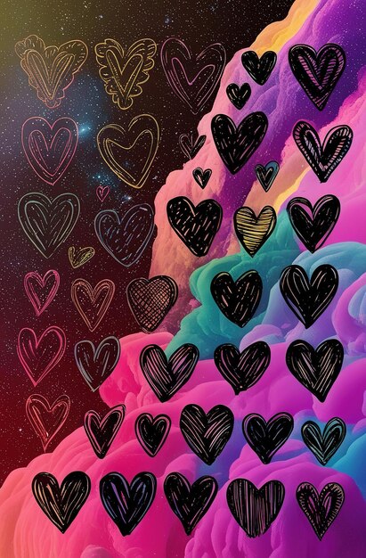 Photo a rainbow colored heart with the words quot hearts quot on the bottom