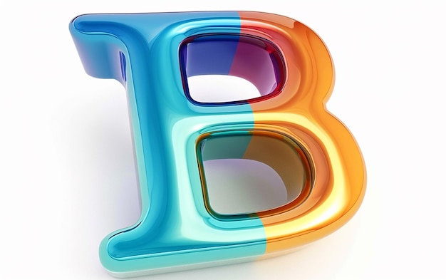 a rainbow colored letter b is shown with a rainbow colored frame