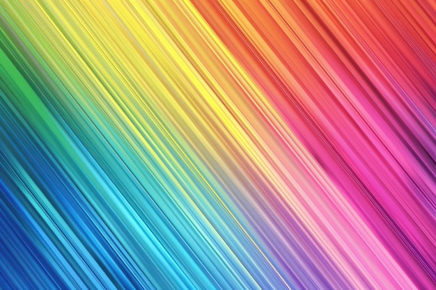 Photo rainbow colored lines are lined up on a wall