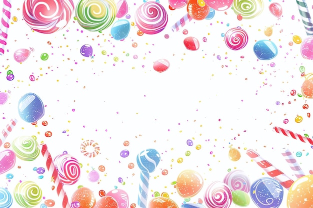 a rainbow colored lollipop is in front of a white background