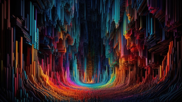 A rainbow colored tunnel wallpapers and images