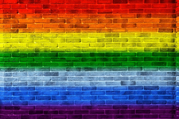 Rainbow colored wall as the symbol of tolerance and diversity