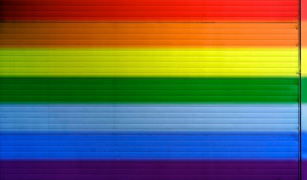 Rainbow colored wall as the symbol of tolerance and diversity