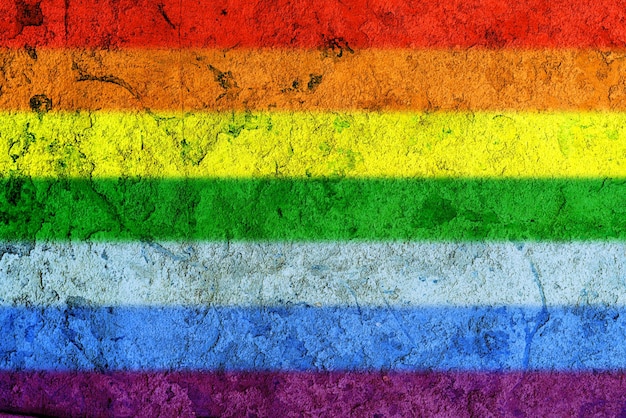 Rainbow colored wall as the symbol of tolerance and diversity