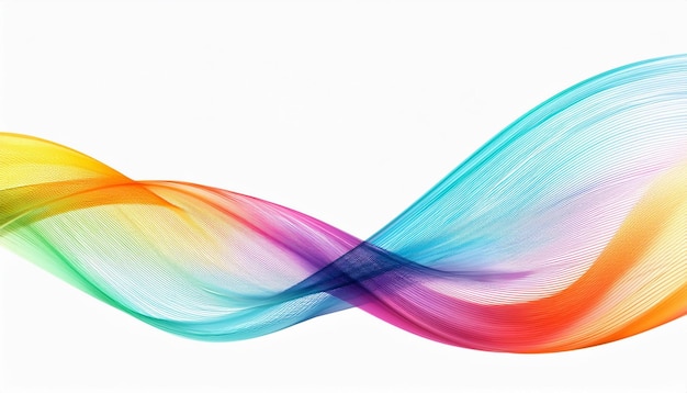 Photo a rainbow colored wave is flowing over a white background