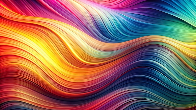 Photo rainbow colored wave with a rainbow background