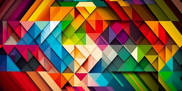 Rainbow colorful geometric triangle abstract background illustration Polygonal design