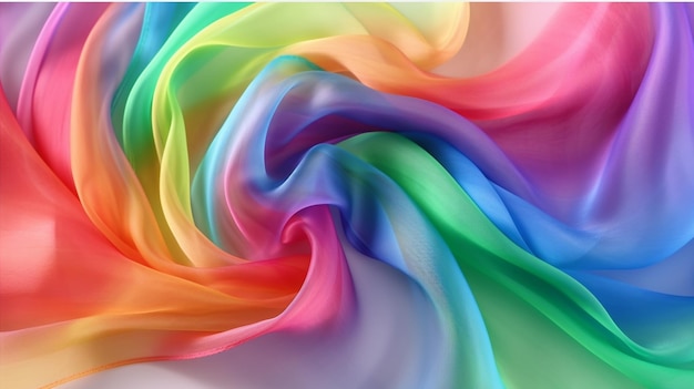 Rainbow colors soft luxury fabric cloth ai generated artwork