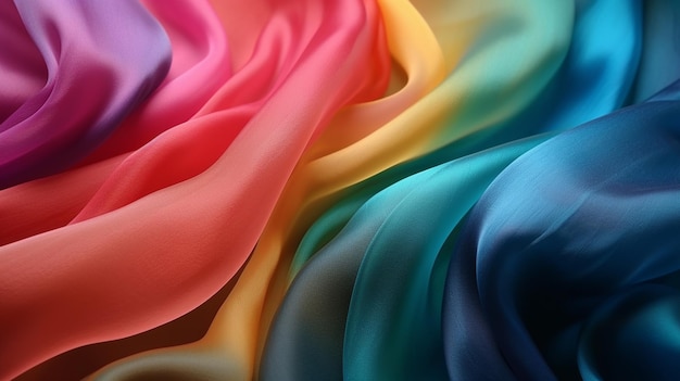 Rainbow colors soft luxury fabric cloth ai generated artwork