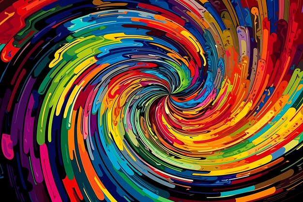 Rainbow colors spiral art digital art illustration