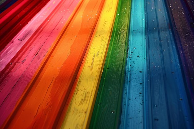 Photo rainbow colors on wet surface