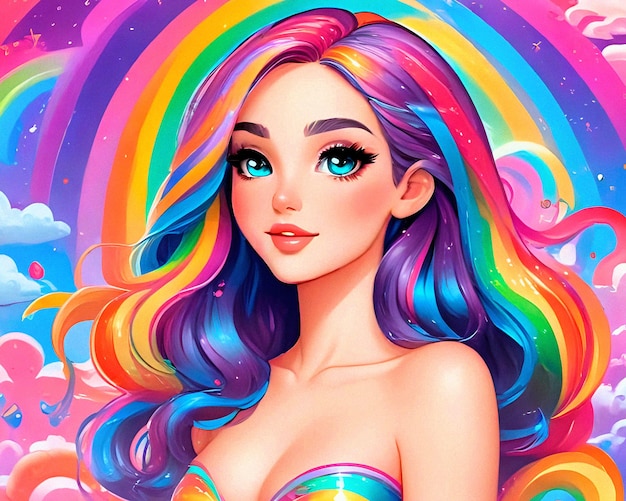 Rainbow Dream A Whimsical Portrait of Beauty