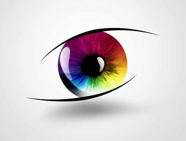 Rainbow eye on a light background