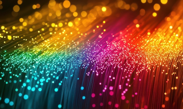 Photo rainbow fiber optic lights