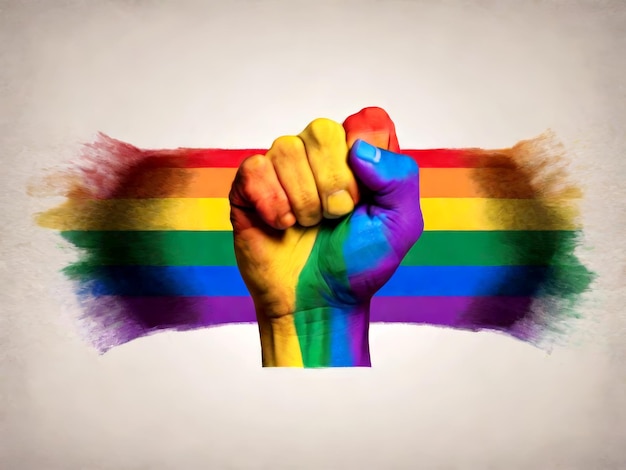 Rainbow fist for PRIDE month and the LGBTQ movement