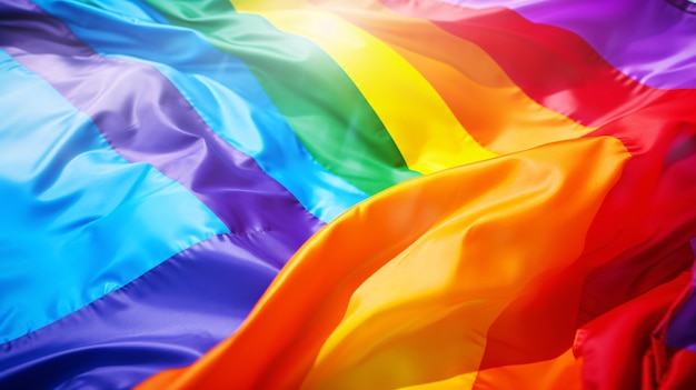 Rainbow flag blowing in the wind Fullpage LGBT fly