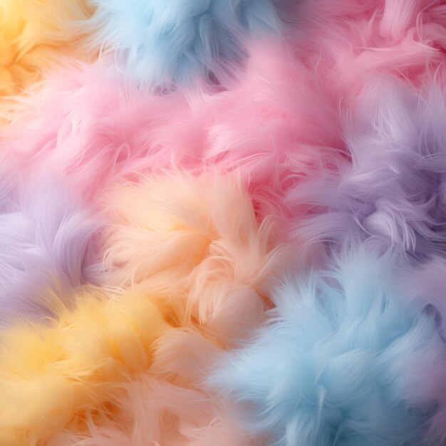 Photo rainbow of fluffy feathers