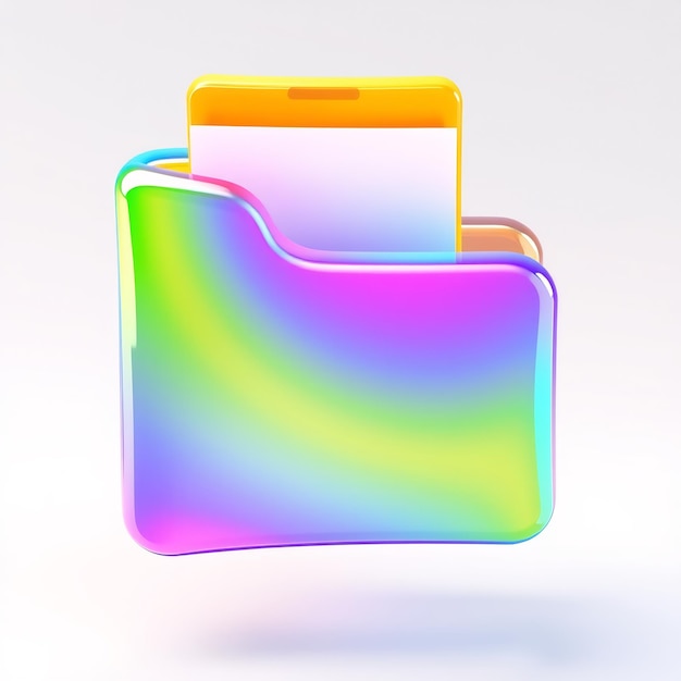 Photo rainbow folder with yellow document icon