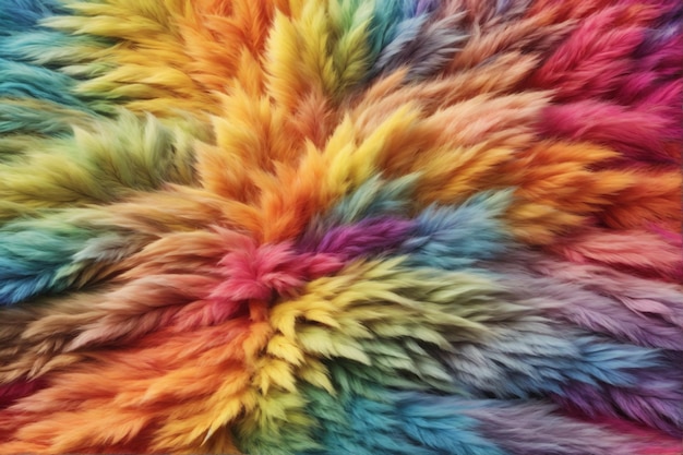 Rainbow Fur Texture Rainbow Fur Texture Background Colorful Fur Texture Fluffy Fur Texture Fluffy Fur Background AI Generative