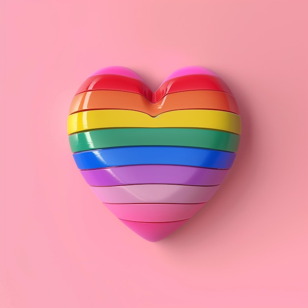 Photo a rainbow heart present pride flag strip world pride month