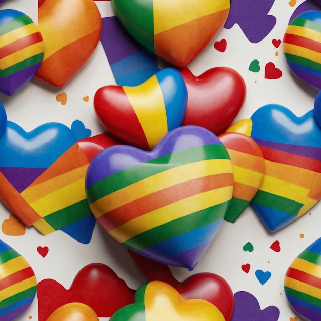 a rainbow heart shaped candy item with many hearts on the top