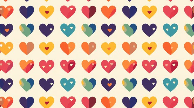 Photo rainbow hearts seamless pattern