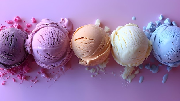 Rainbow Ice Cream Scoops A Dazzling Display of Delight