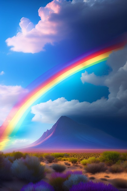 Photo rainbow_in_blue_sky