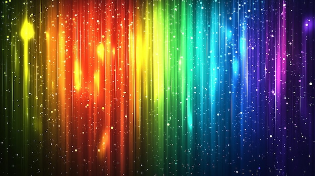 Photo a rainbow of light on a dark background