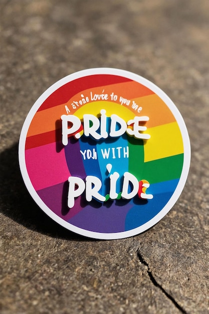 a rainbow pin with a rainbow on it that says i love you to you with you