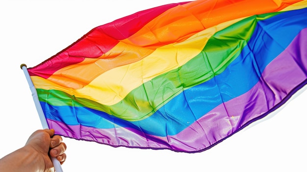 Photo rainbow pride flag waving in the wind