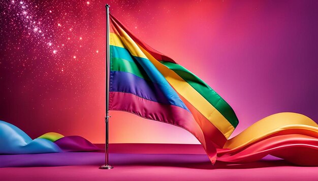 Rainbow pride flag and