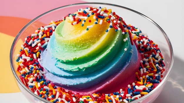 Rainbow Sherbet with Sprinkles