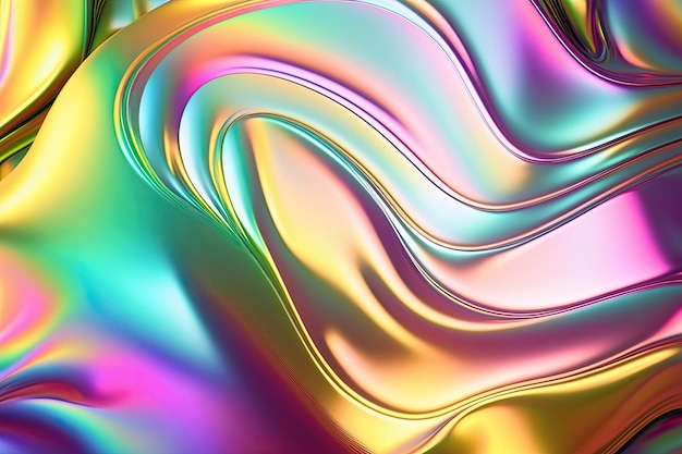 Rainbow shiny background with colored pastel foil texture Generative AI illustration