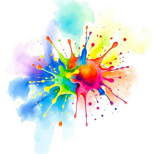 Photo rainbow splashwatercolorspraypaint stylebackground