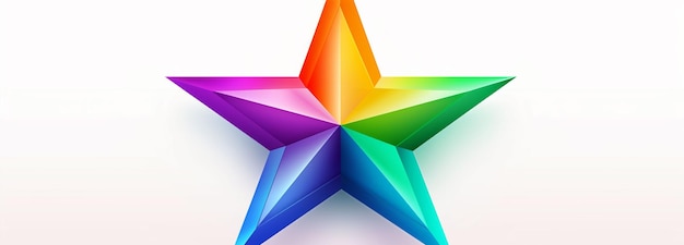 A rainbow star with a vibrant and colorful gradient