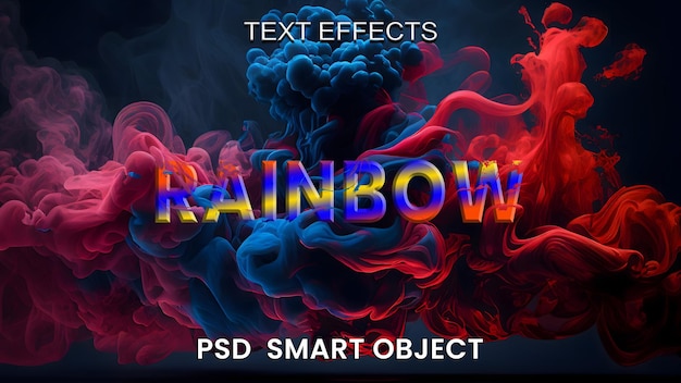 Photo rainbow text effect with smart object