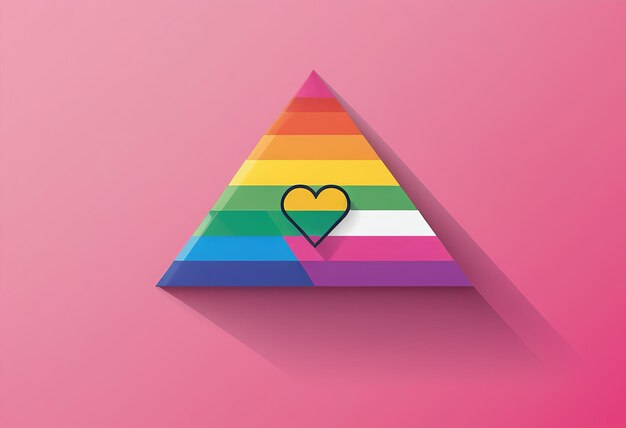 Photo rainbow triangle with a heart on it