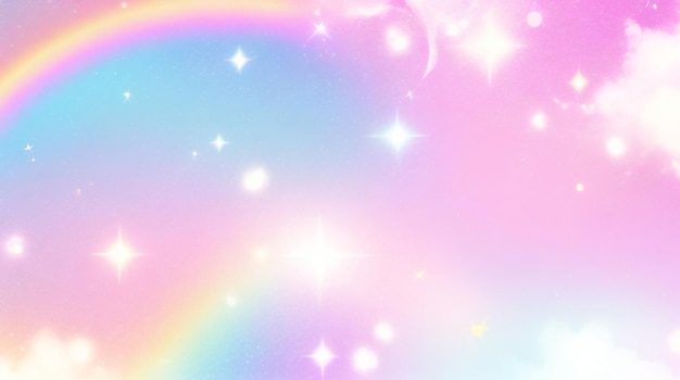 Rainbow Unicorn Background Pastel Glitter Pink Fantasy