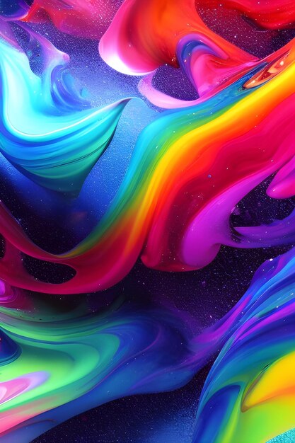 Rainbow wallpaper with a colorful background and a white circle.