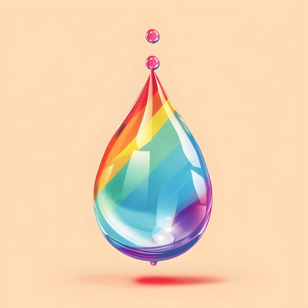 A rainbow water drop