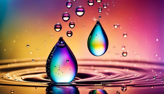 Rainbow Water Droplets