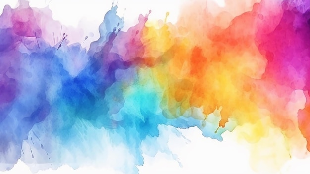 Rainbow_watercolor_banner_background_on_white Beautifully made with Generative AI