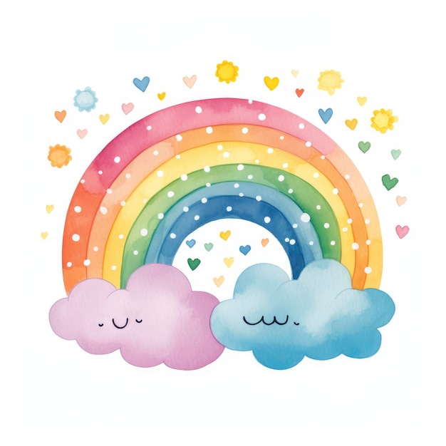 Rainbow Watercolor Simple Icon Vector Illustration