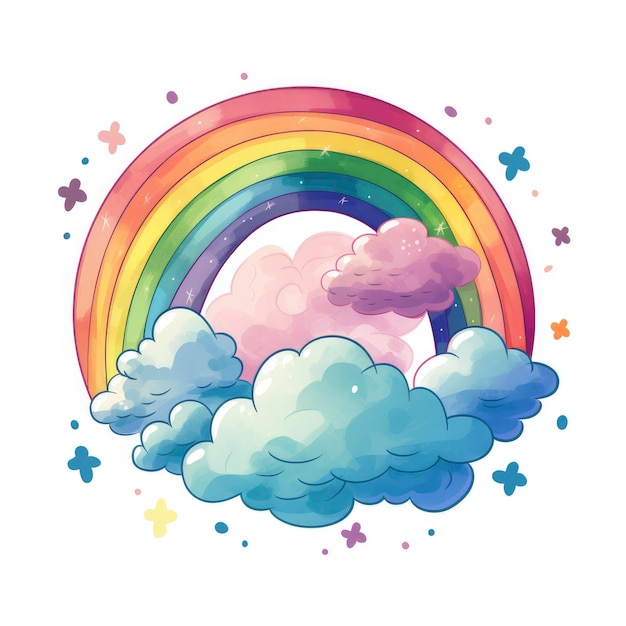 Rainbow Watercolor Simple Icon Vector Illustration