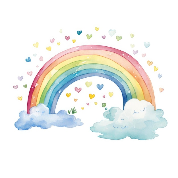 Rainbow Watercolor Simple Icon Vector Illustration