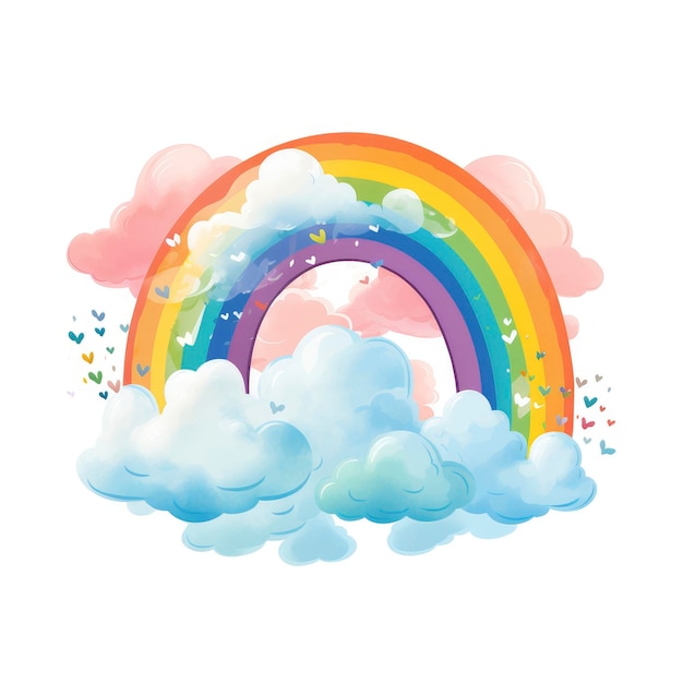 Rainbow Watercolor Simple Icon Vector Illustration