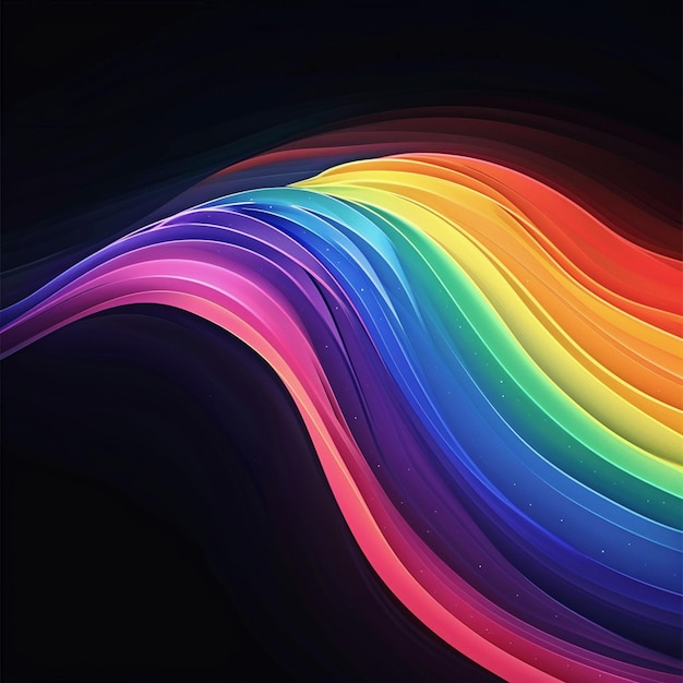 a rainbow wave is painted with rainbow colors